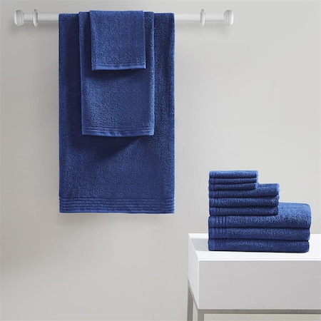 510 Design Navy 100 Percent Cotton Bath Towel Set, 12 Piece 5DS73-0202